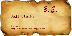 Baji Etelka névjegykártya